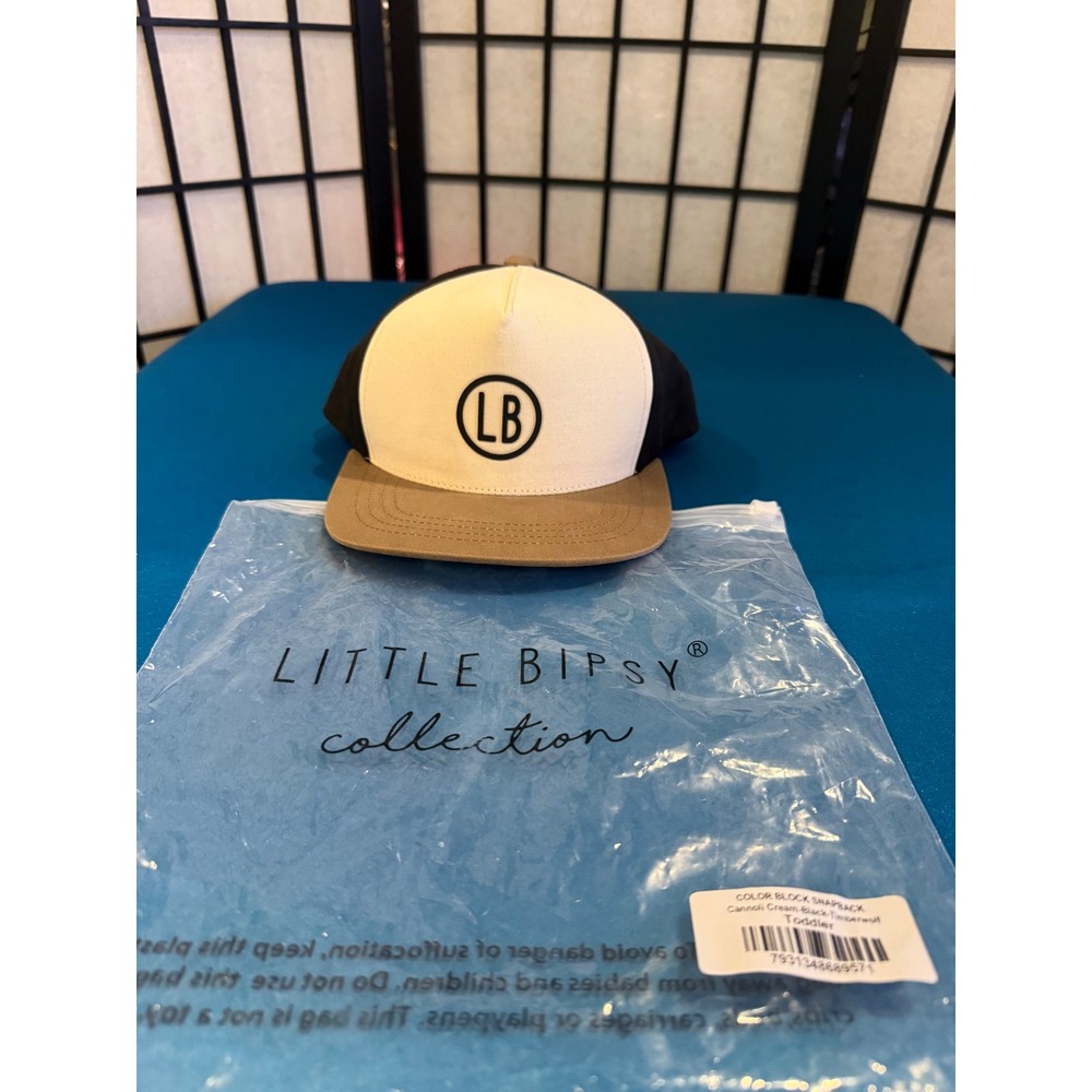 Little Bipsy Color Block Snapback Hat Toddler Cannoli Cream Black Timberwolf